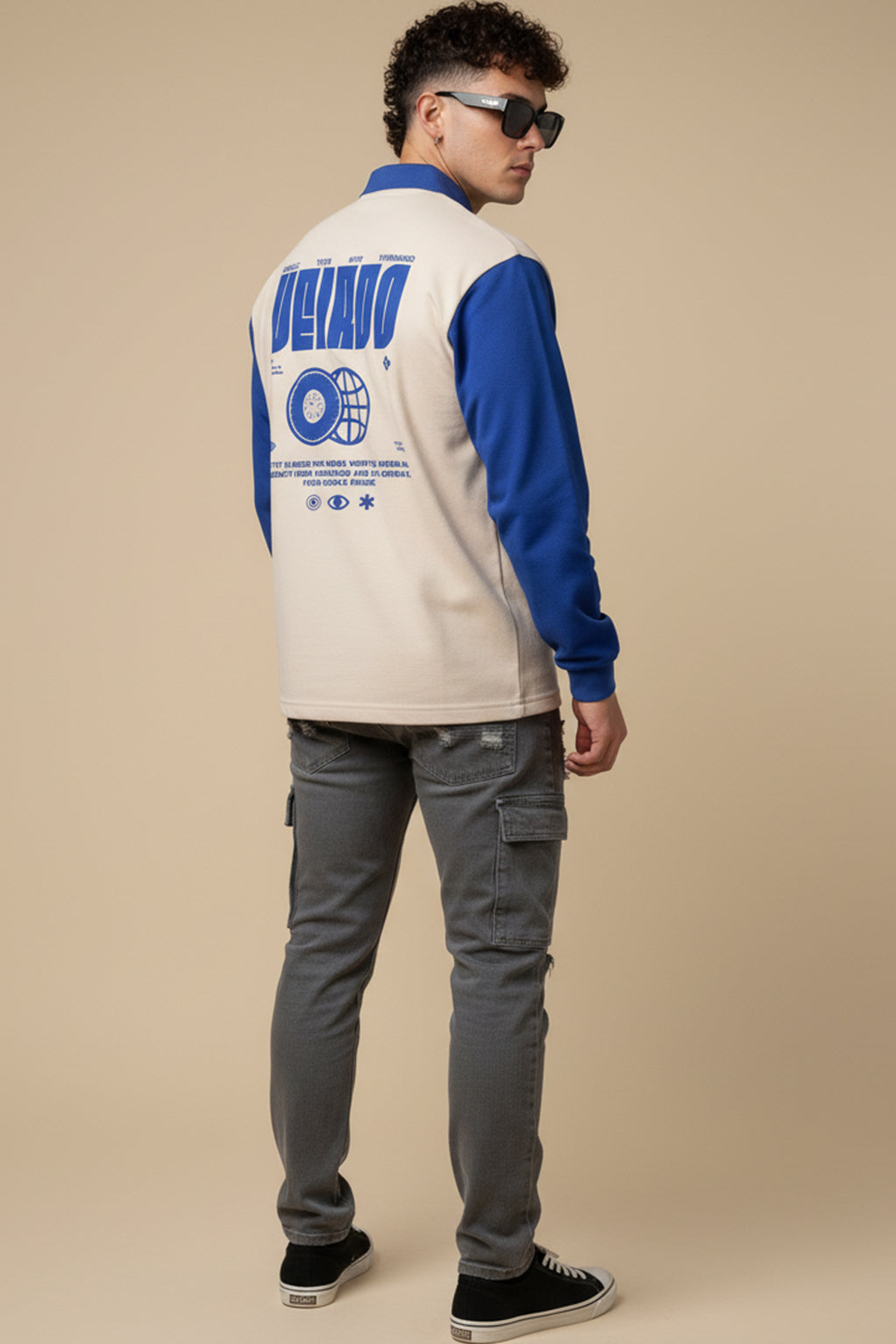 Veirdo Back Printed Oversized Polo T-shirt