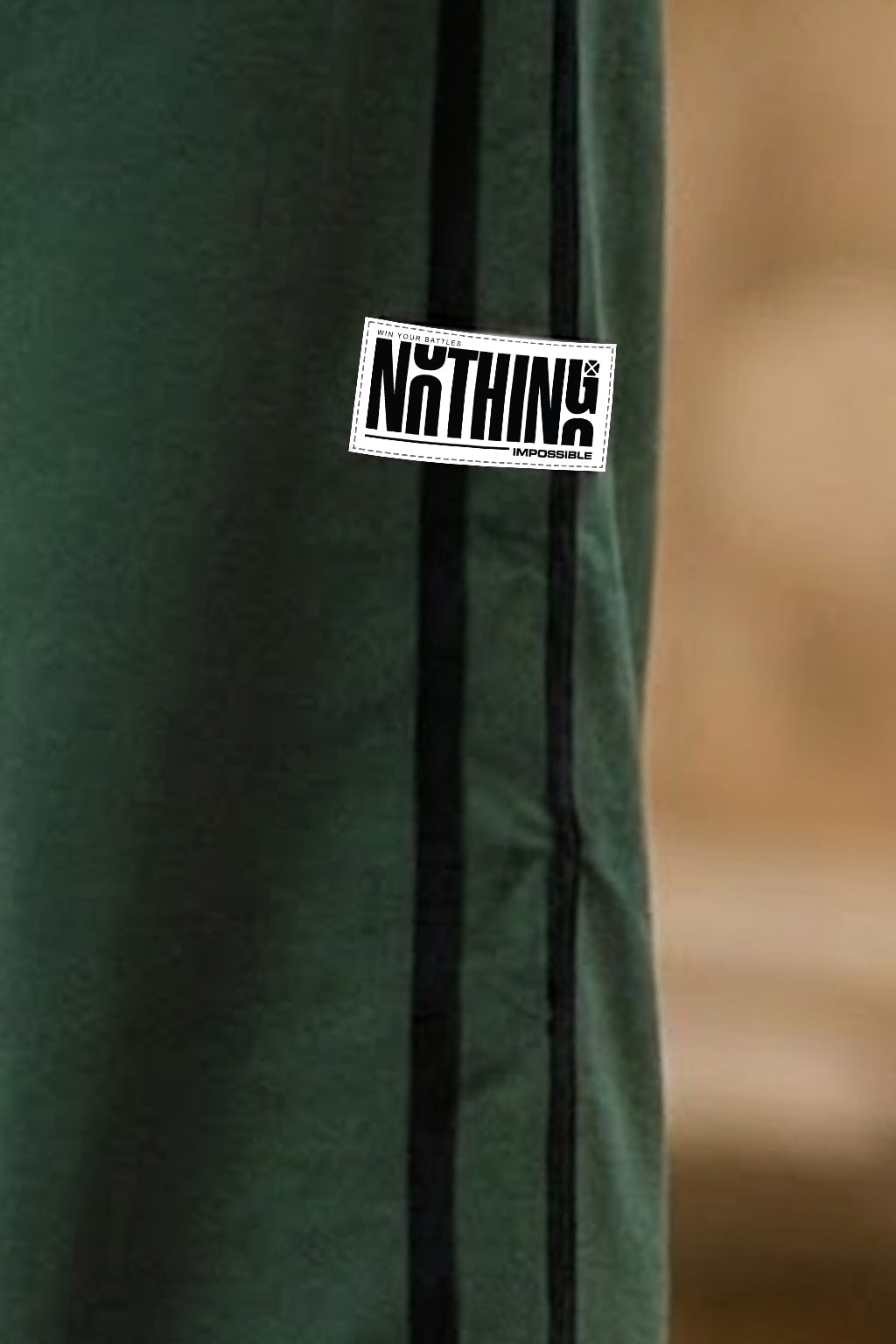 Nothing Impossible Olive Side Stripe Knitted Cargo