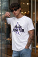 Black Panther White Regular Fit Printed T-shirt