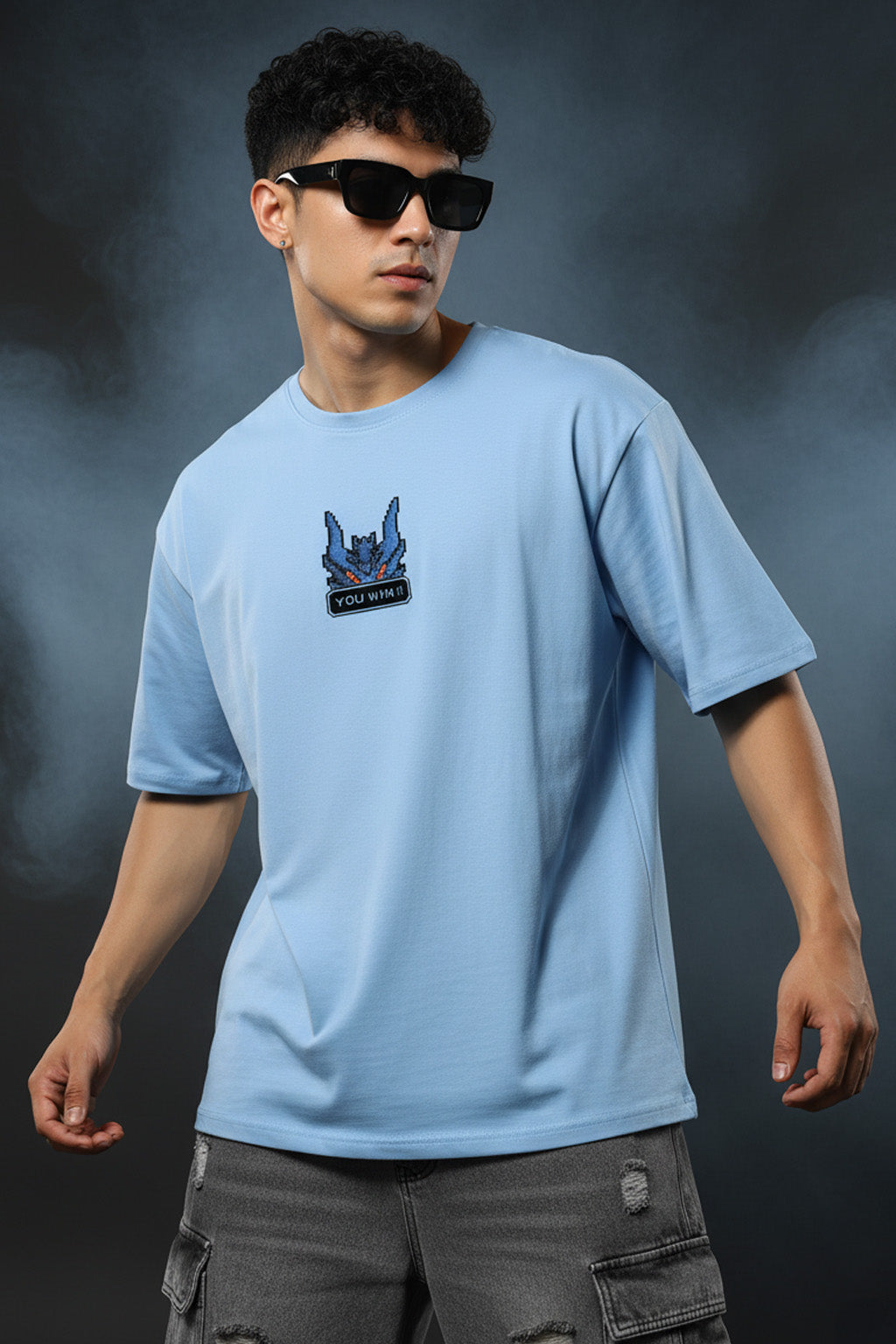 YOU WIN Dutch Canal Oversized Back Graphic Printed T-shirt