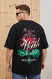 Be With Nature Black Graphic Printed Plus Size T-shirt