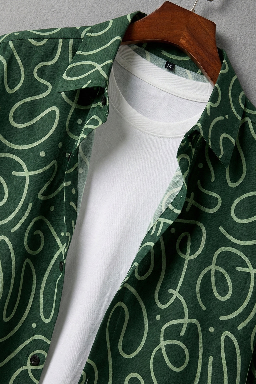 Abstract Maze Green All Over Print Oversized Exclusive Shirt