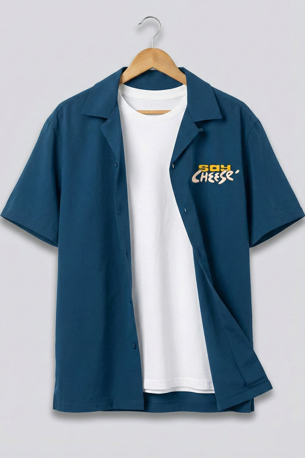 Say Cheese Navy Oversized Printed Exclusive Shirt