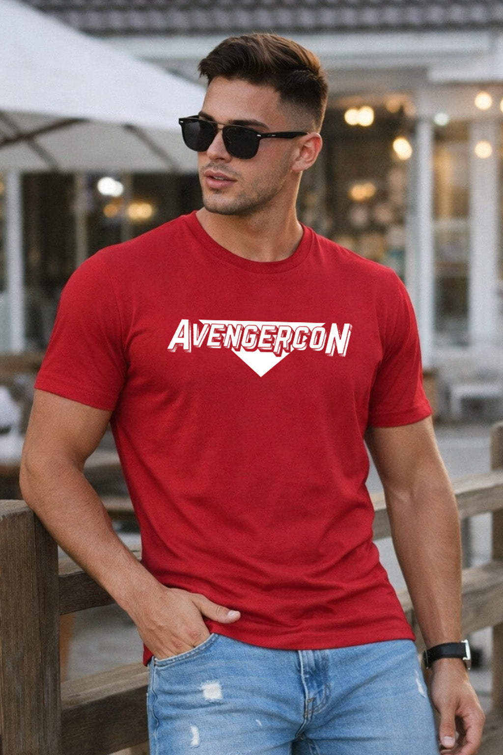 Avengercon Red Regular Fit Printed T-shirt
