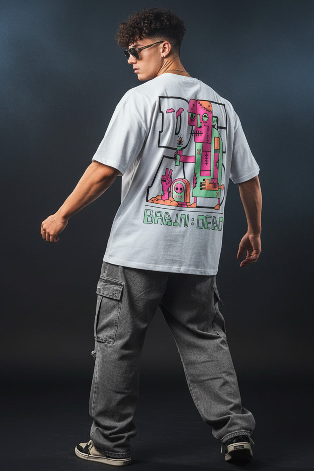 Braindead White Oversized Printed T-shirt