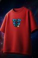 Stay Sick Red Oversized Puff Printed Exclusive T-shirt