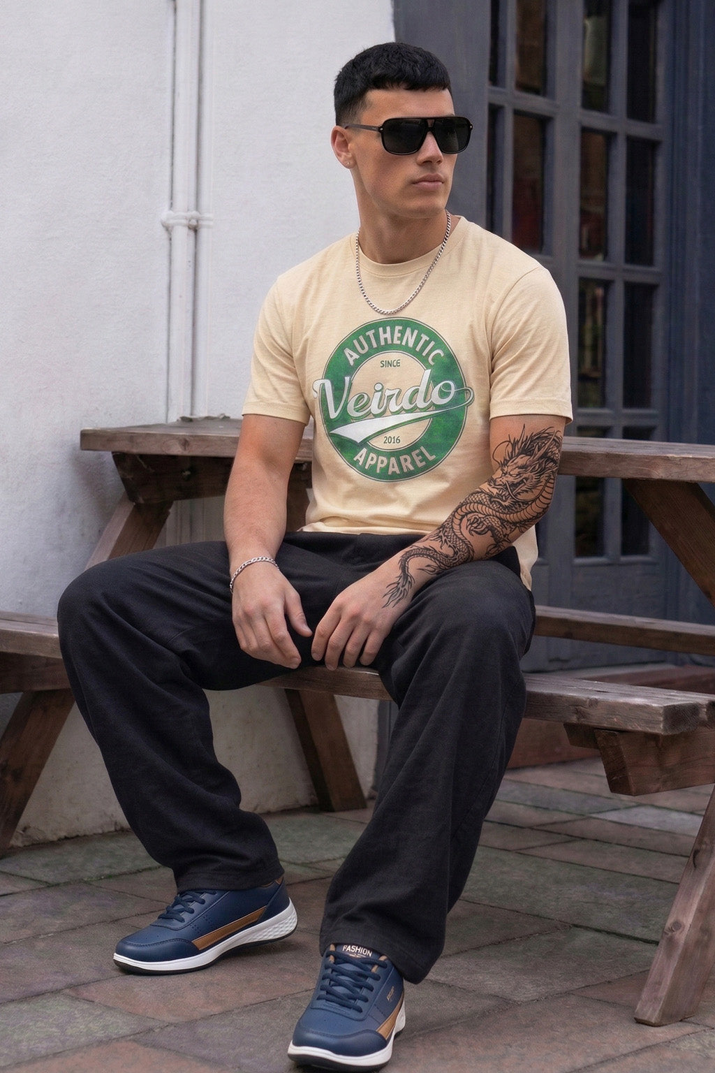 Veirdo Authentic Swanwhite Regular Fit Printed T-shirt