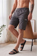 Veirdo Dark Grey Minimal Cargo Shorts with Drawstring