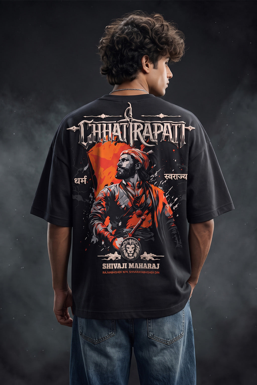 छत्रपति शिवाजी महाराज Black Puff Printed Exclusive T-shirt Epic Collection