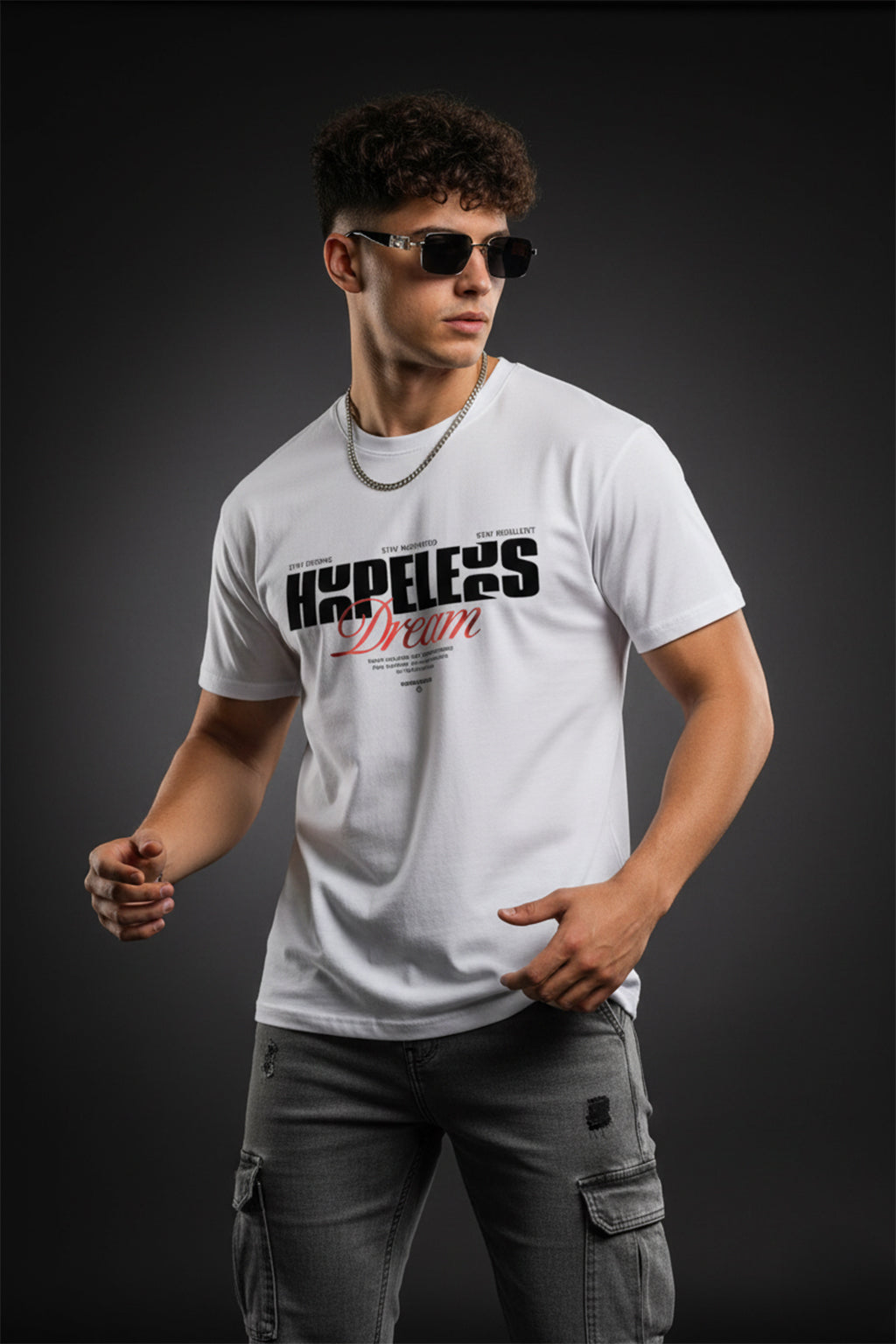 Hopeless White Regular Fit Printed T-shirt