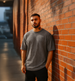 Grey Jacquard Plain Oversized Exclusive T-shirt