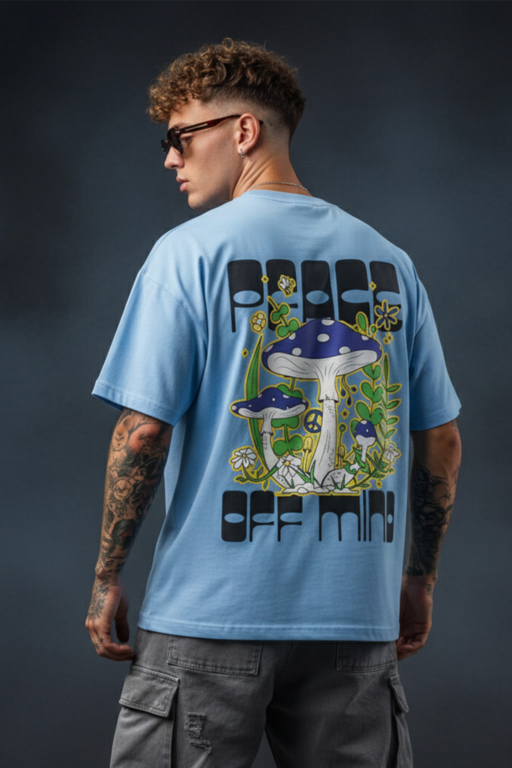 Peace of Mind Dutch Canal Oversized Back Graphic Printed T-shirt