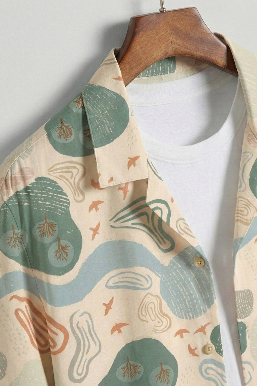 Earth Tones Abstractl Swanwhite All Over Print Oversized Exclusive Shirt