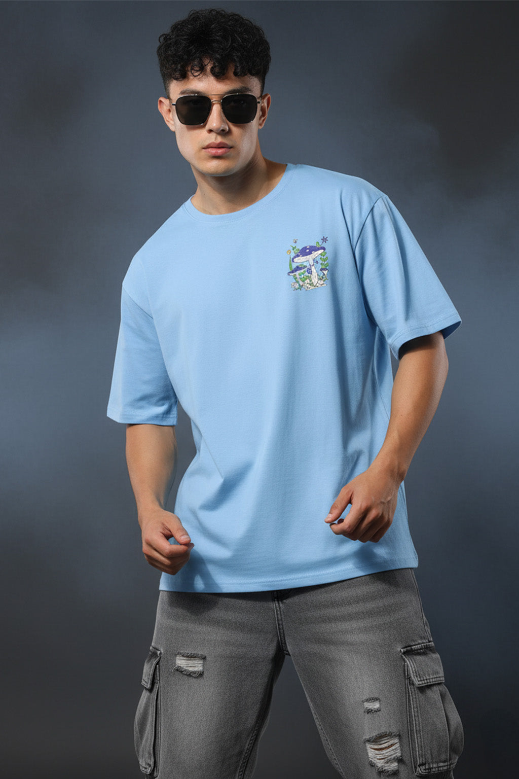 Peace of Mind Dutch Canal Oversized Back Graphic Printed T-shirt