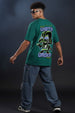 Darth Under Star Wars Green Oversized Back Graphic Printed T-shirt