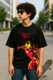 Ironman Black Oversized Graphic Front Printed Boys T-shirt