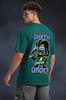 Darth Under Star Wars Green Oversized Back Graphic Printed T-shirt