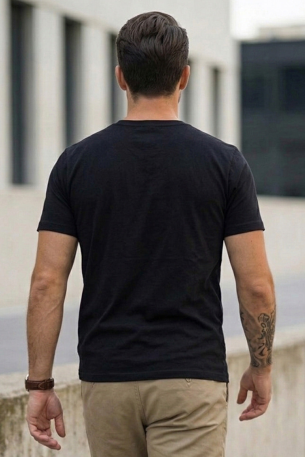 Scanning Black Regular Fit Printed T-shirt