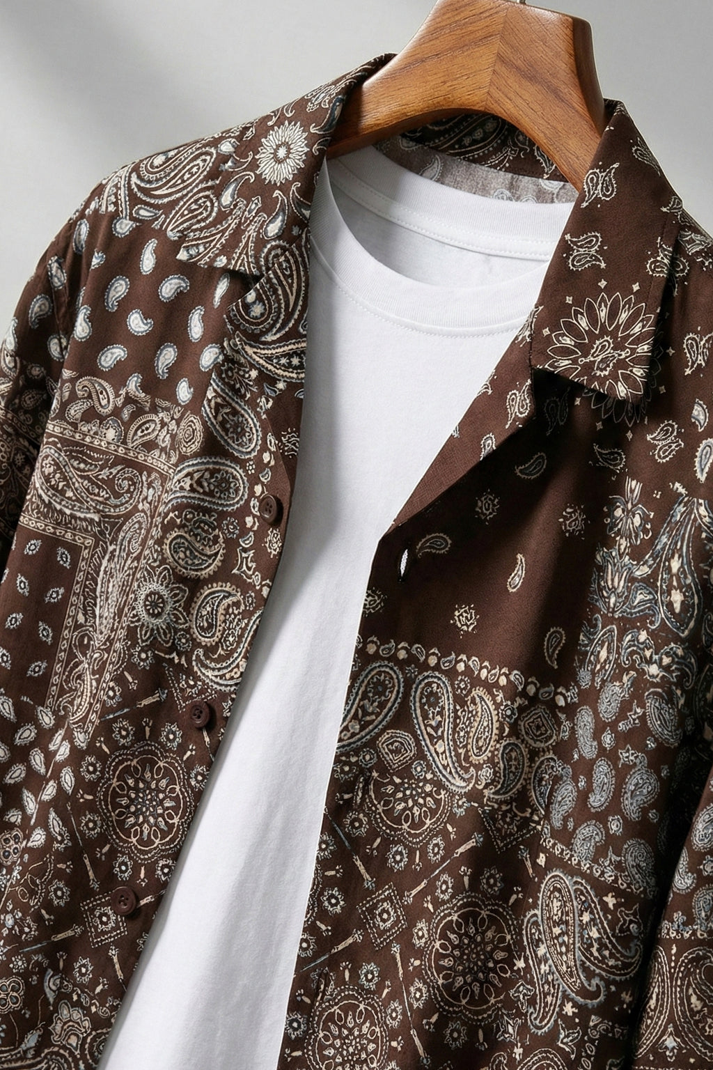 Monochrome Mosaic Brown All Over Print Oversized Exclusive Shirt