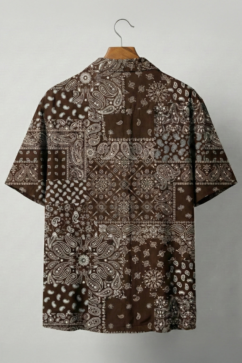 Monochrome Mosaic Brown All Over Print Oversized Exclusive Shirt