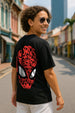 Spiderman Black Oversized Graphic Back Printed Boys T-shirt