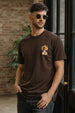 Hello Brown Regular Fit Printed T-shirt