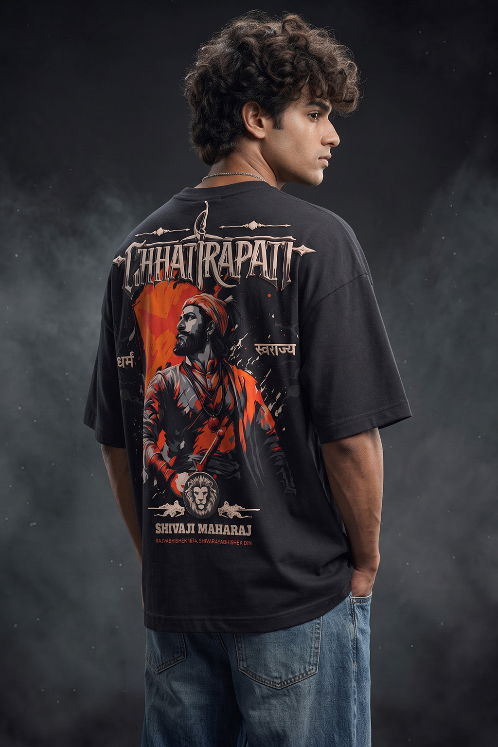छत्रपति शिवाजी महाराज Black Puff Printed Exclusive T-shirt Epic Collection