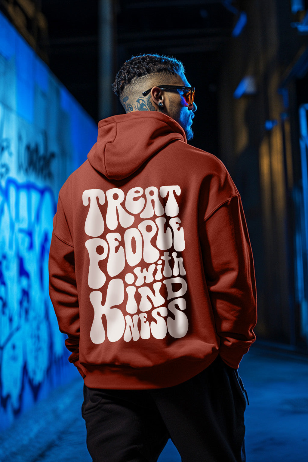 Veirdo Rust Back Typographic Printed Hoodie