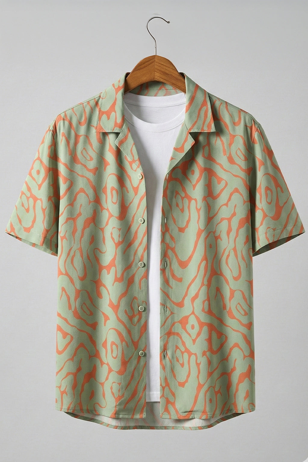 Coral Wave Orange All Over Print Oversized Exclusive Shirt