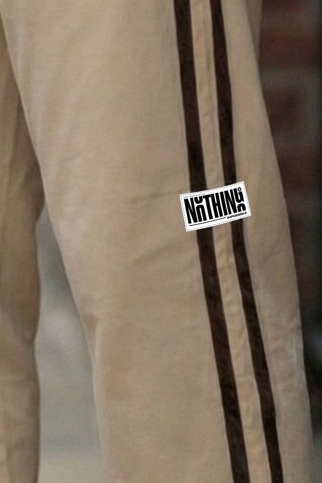 Nothing Impossible Beige Side Stripe Knitted Cargo