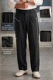 Black Tailored High-Waist Adjustable Weist Korean Pant