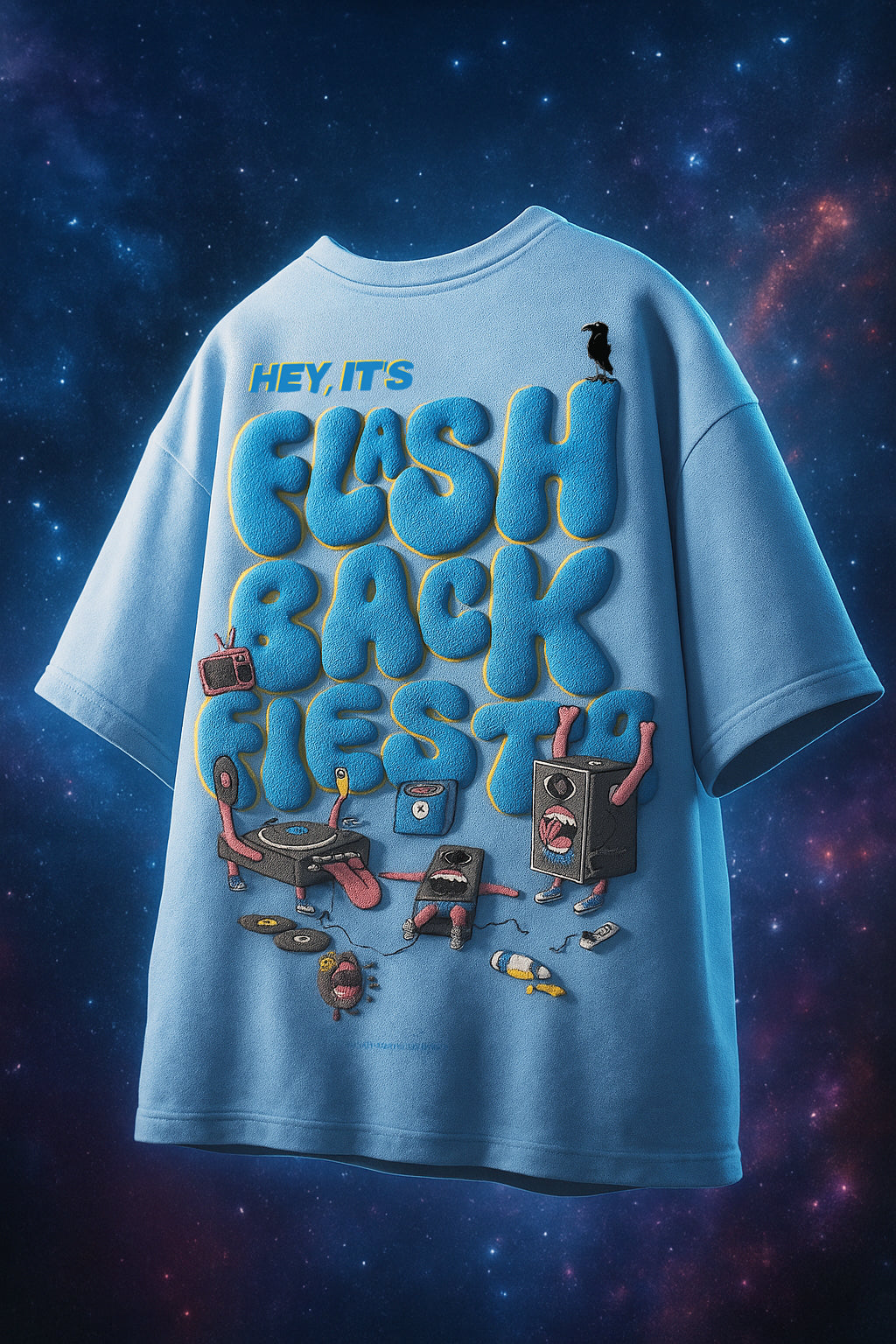 Flash Back Dutch Canal Oversized Puff Printed Exclusive T-shirt