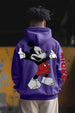 Mickey Purple Back Graphic Printed Hoodie