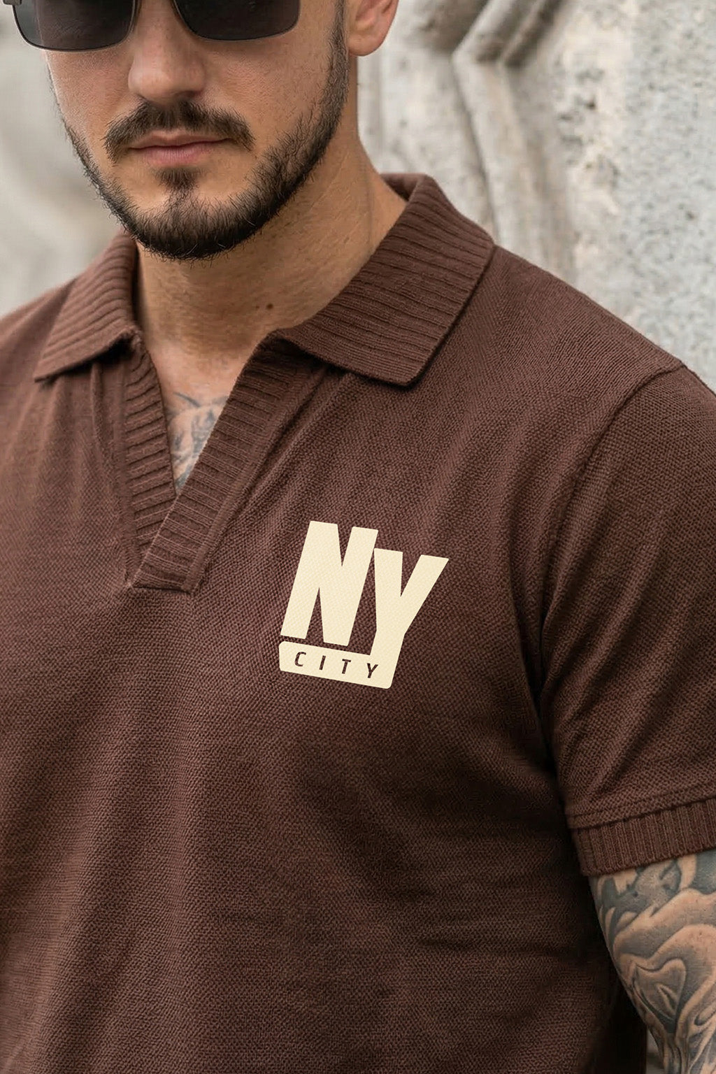 New York Chocolate Rib Collar Economic Regular Fit Pique Polo