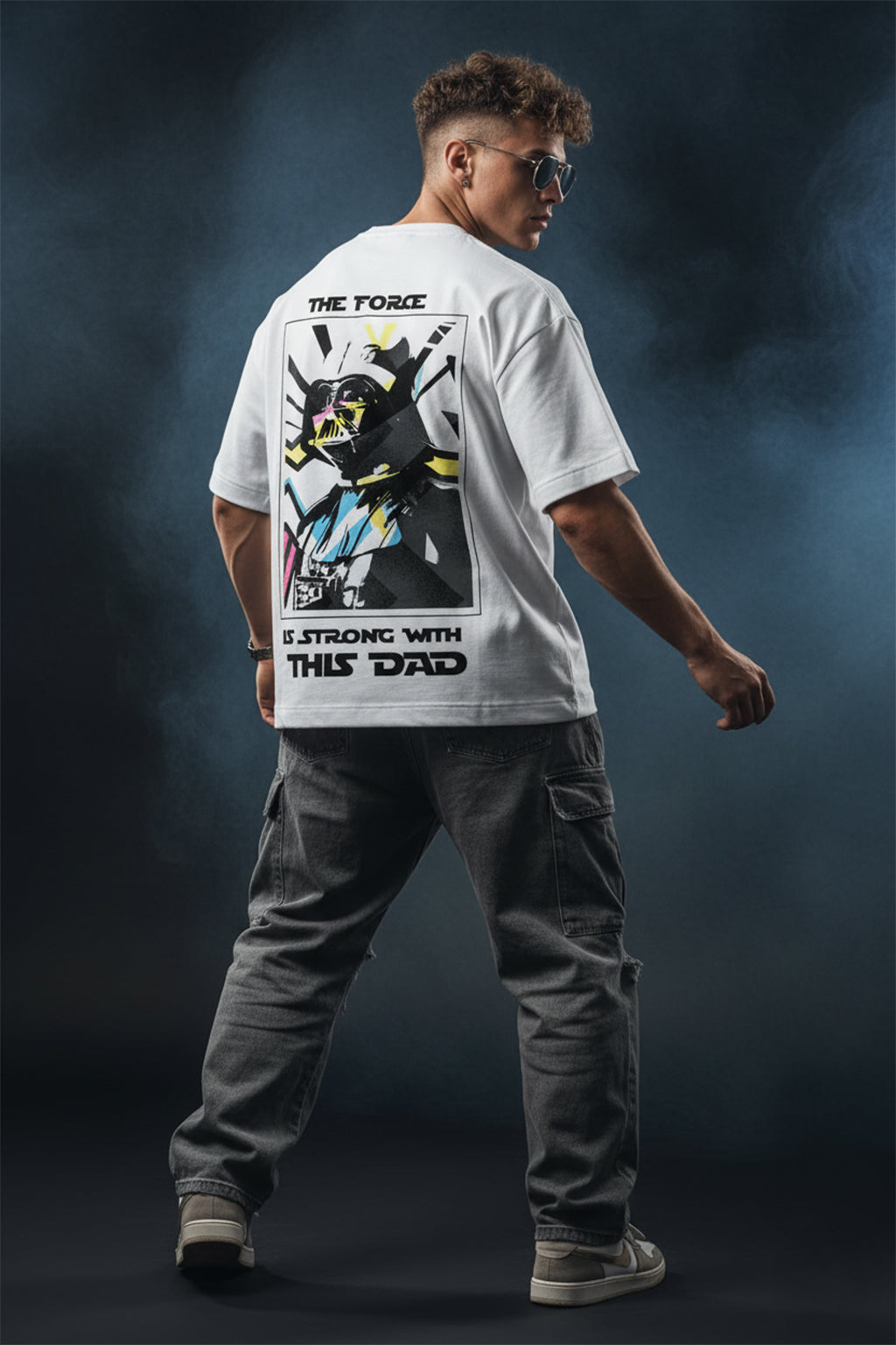 Star Wars White Oversized Back Graphic Printed T-shirt