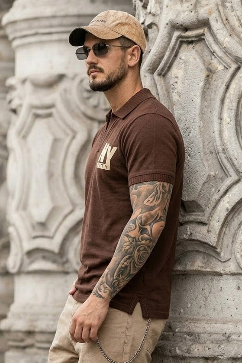 New York Chocolate Rib Collar Economic Regular Fit Pique Polo