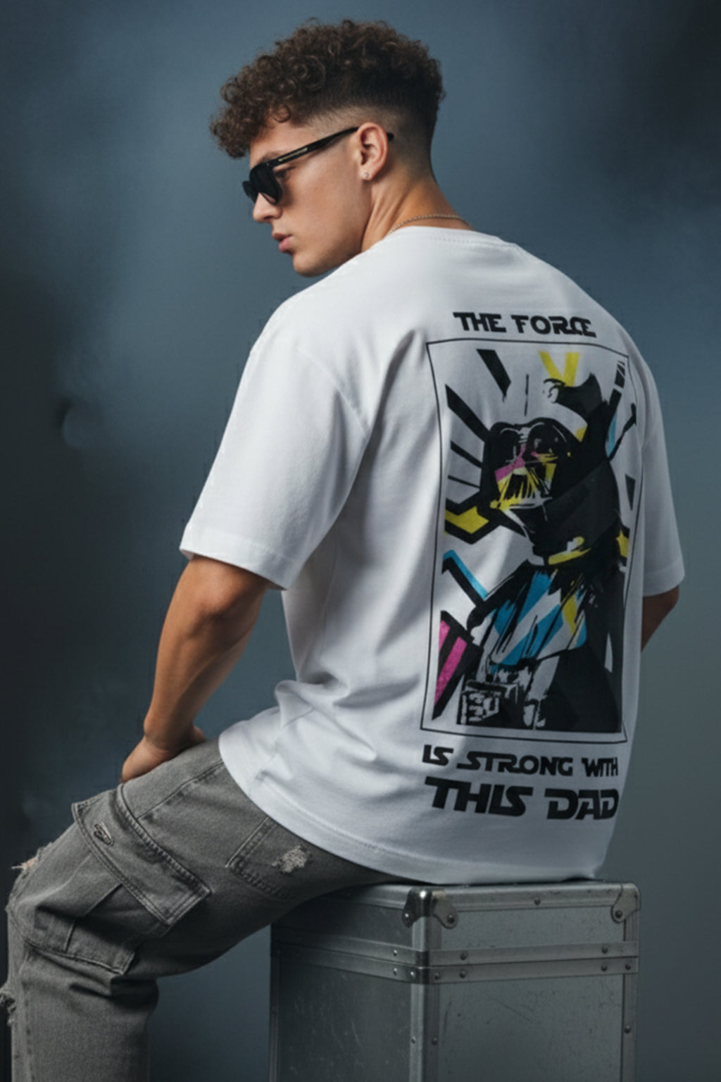 Star Wars White Oversized Back Graphic Printed T-shirt