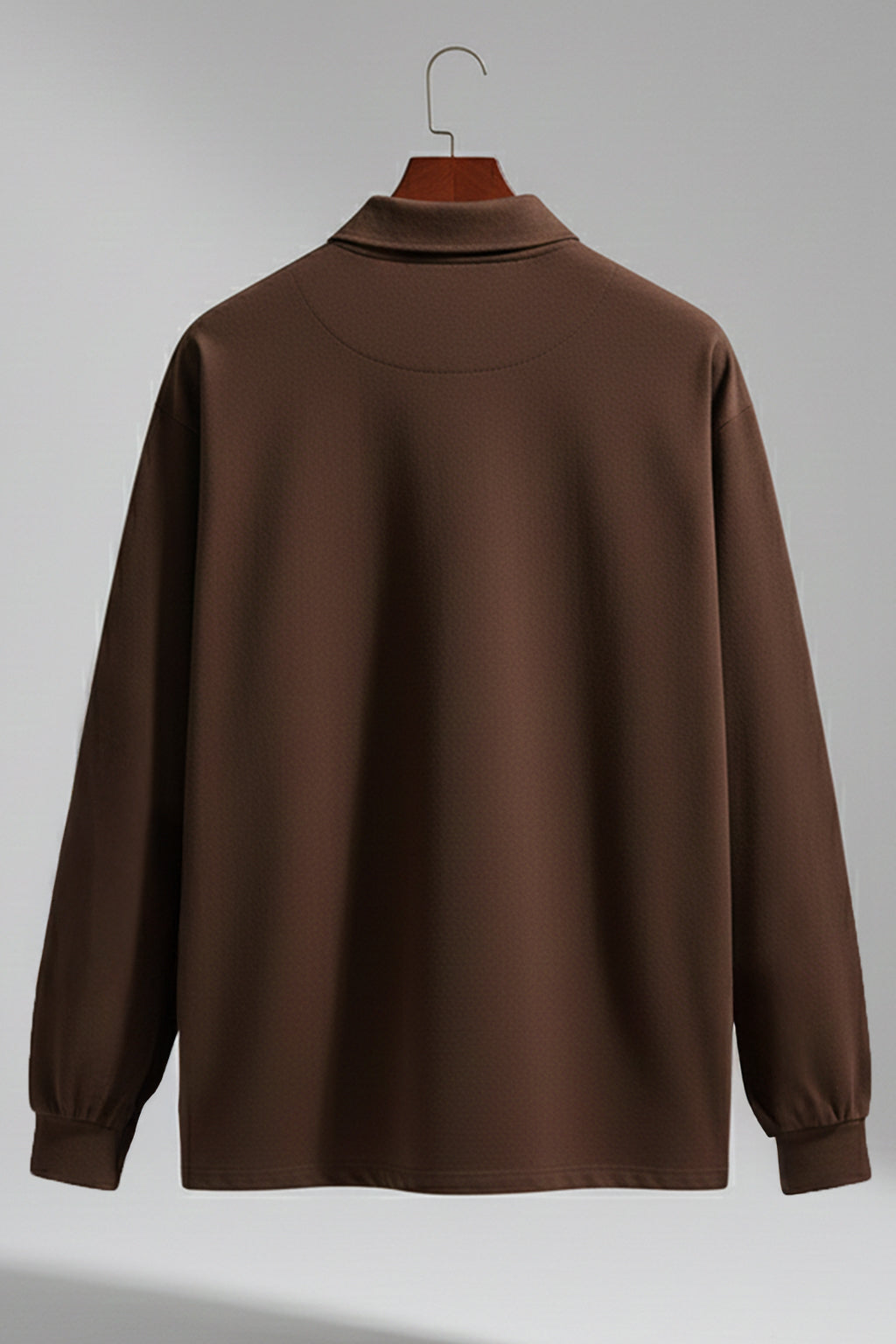 Be Veirdo Brown Oversized Full Sleeve Exclusive Polo T-shirt