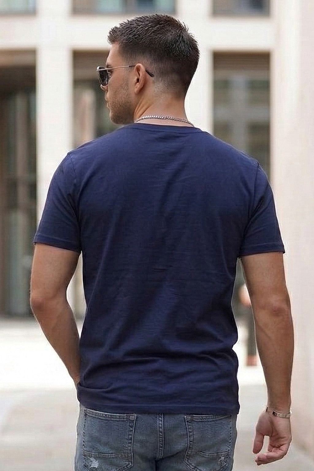 Arizona Navy Regular Fit Printed T-shirt