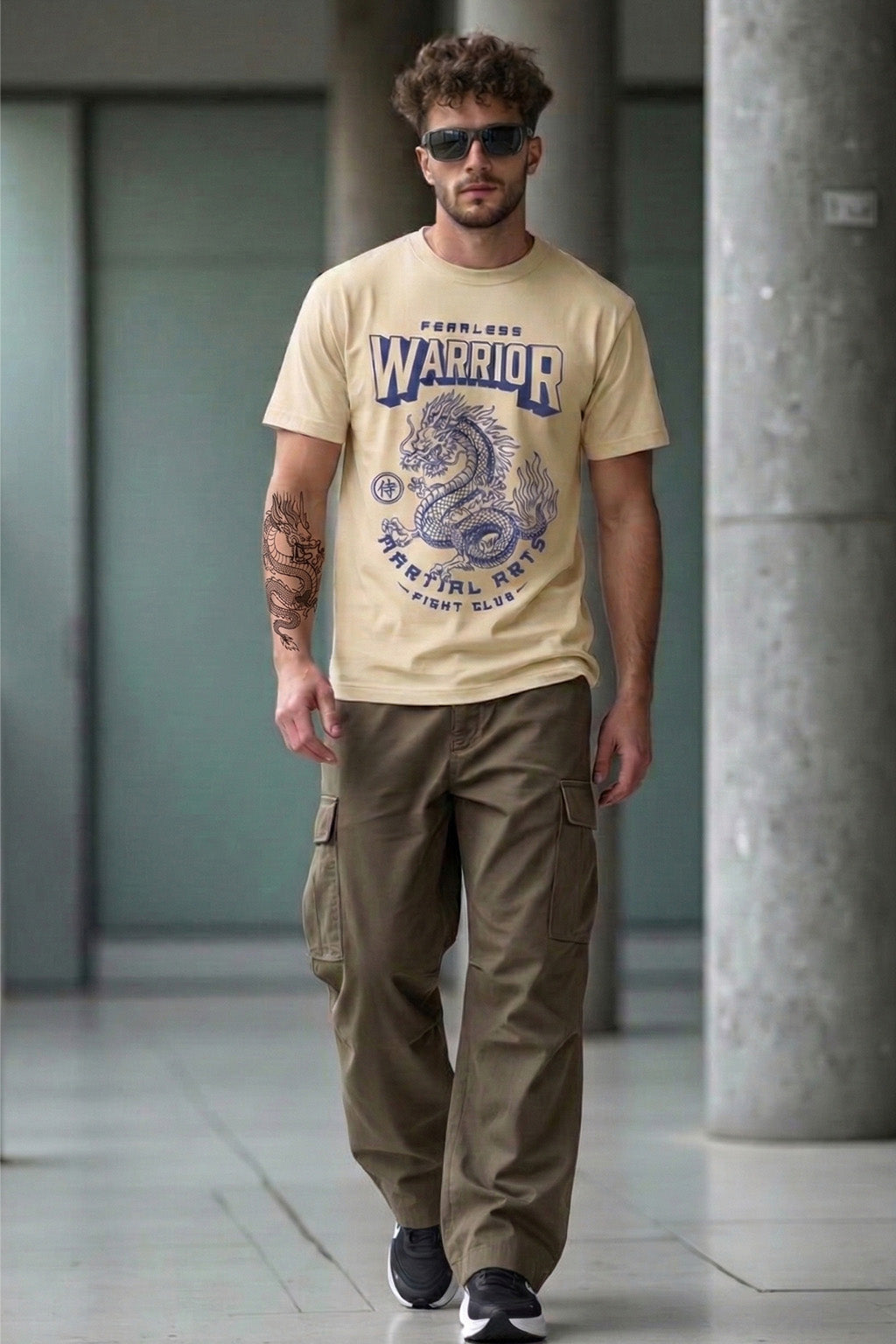 Warrior Swanwhite Regular Fit Printed T-shirt