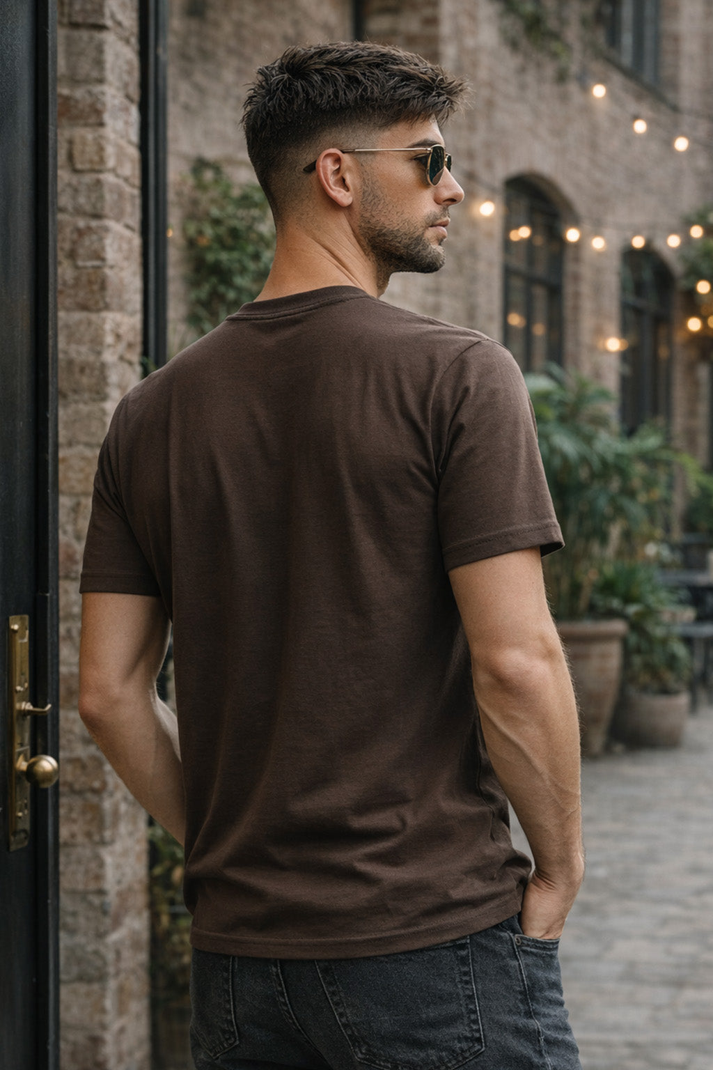 Hello Brown Regular Fit Printed T-shirt