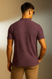 Maroon Jacquard Plain Regular Fit Button Polo T-shirt