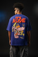 It's Alive Royal Blue Oversized Puff Printed Exclusive T-shirt