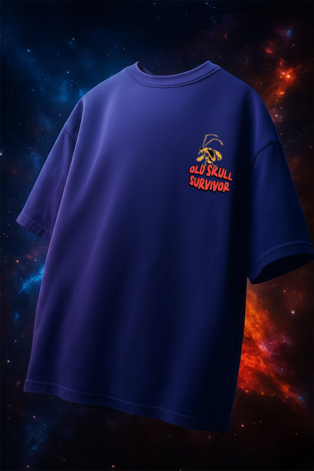 It's Alive Royal Blue Oversized Puff Printed Exclusive T-shirt