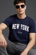 New York Navy Regular Fit Printed T-shirt