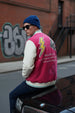 Purple Front Graphic Printed Varsity Jacket