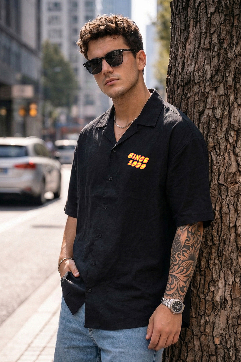 Marvel Comics Black Oversized Printed Exclusive Shirt