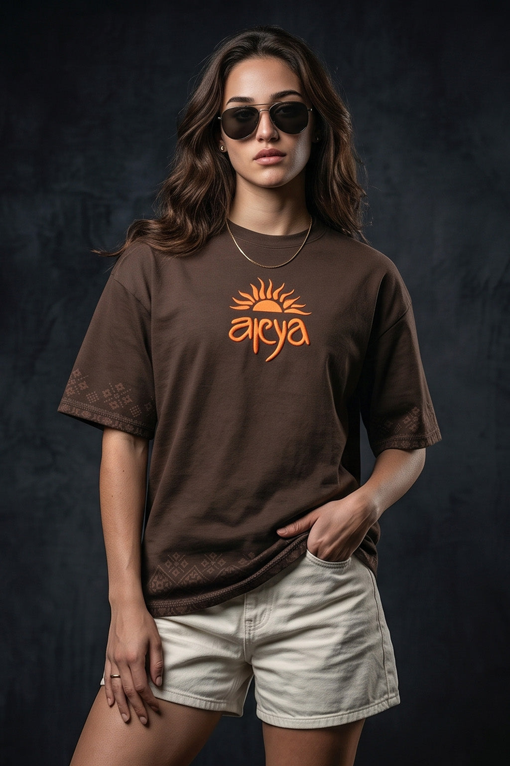 आर्य Brown Puff Printed Exclusive T-shirt Epic Collection