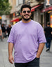 Lilac Plain Plus Size T-shirt