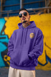 Smile Purple Oversized Pocket Graphic Printed Hoodie